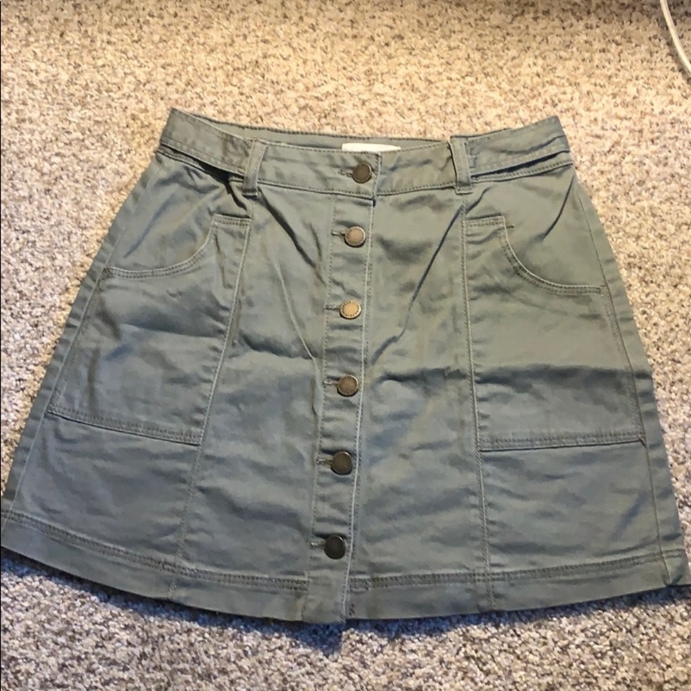 Jolt button up skirt